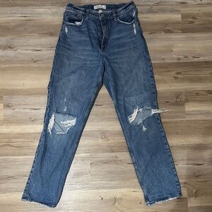 Abercrombie & Fitch Blue Distressed Boyfriend Jeans